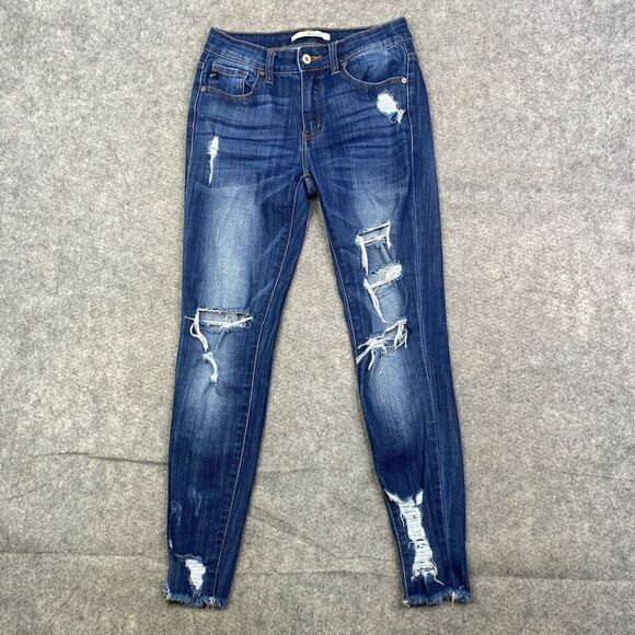 KanCan Ankle Skinny Jeans Destroyed Frayed Style KC5056LD 5/26 - Picture 1 of 13